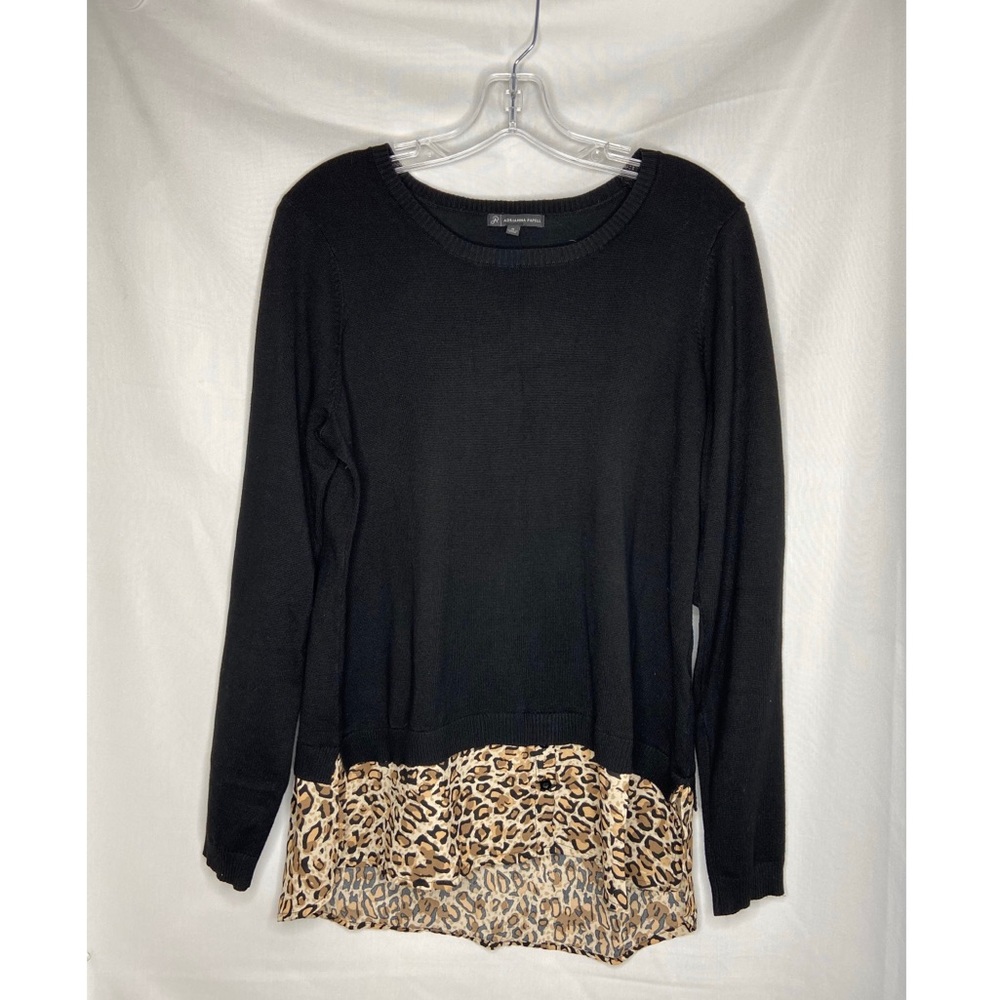 ADRIANNA PAPELL- Leopard and Black Sweater